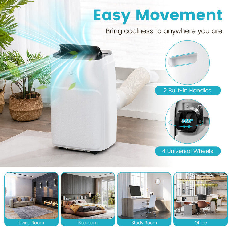 Premium 13000 BTU ASHRAE Portable Air Conditioner With Smart Technology and Remote Control
