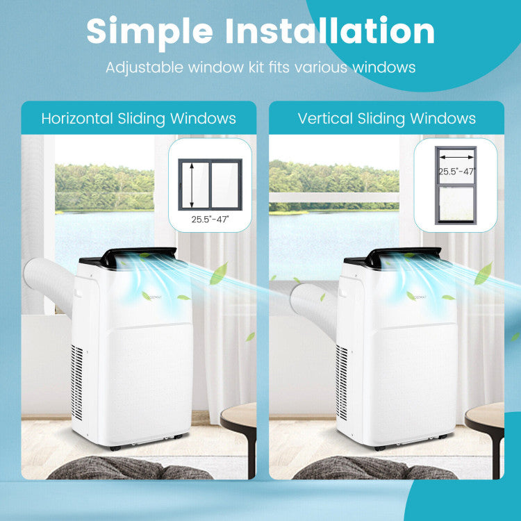 Premium 13000 BTU ASHRAE Portable Air Conditioner With Smart Technology and Remote Control