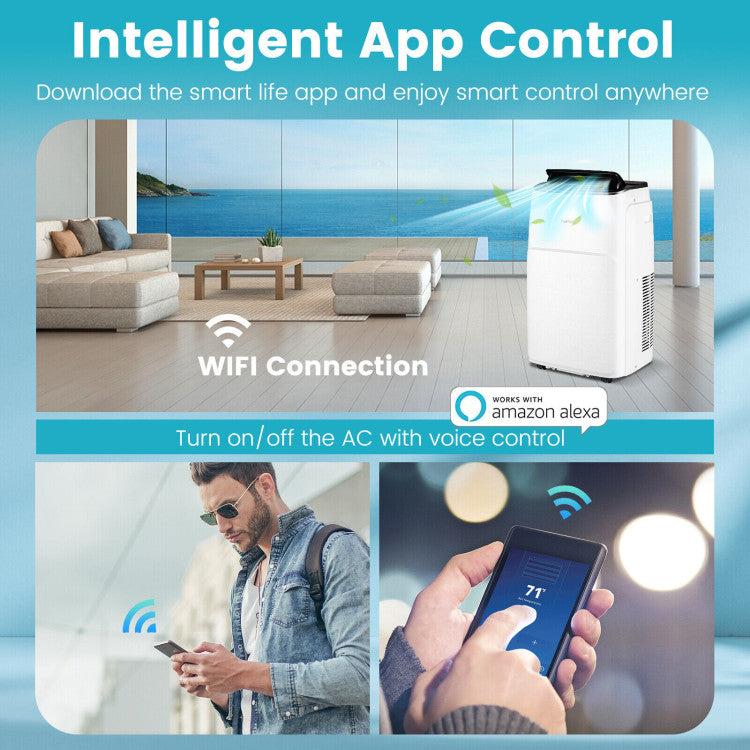 Premium 13000 BTU ASHRAE Portable Air Conditioner With Smart Technology and Remote Control