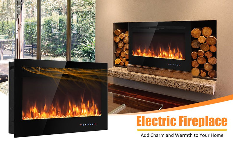 Premium 36 Inch Infrared Electric Fireplace Insert with Remote Control