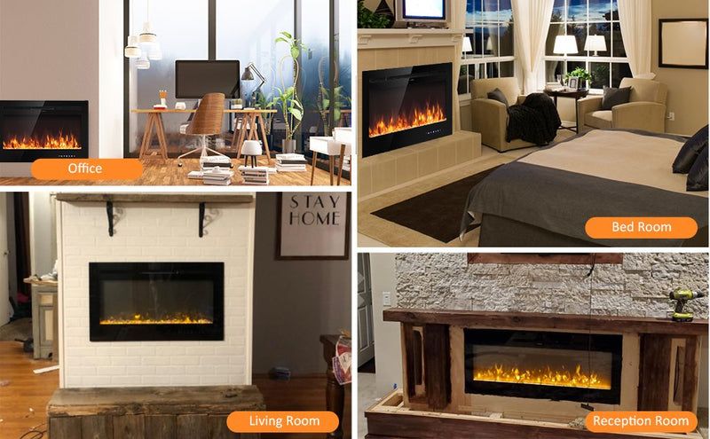 Premium 36 Inch Infrared Electric Fireplace Insert with Remote Control