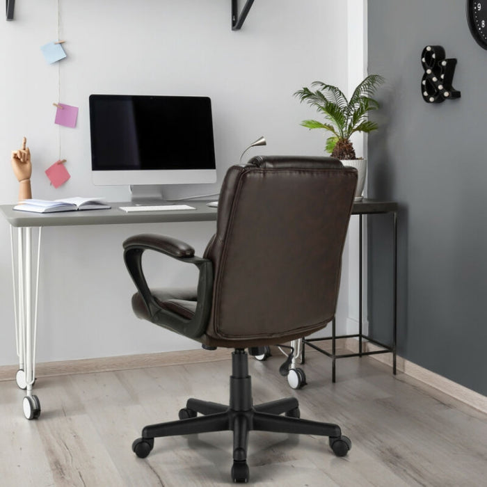 Premium Executive Leather Office Chair Adjustable Computer Desk Chair w/ Armrest
