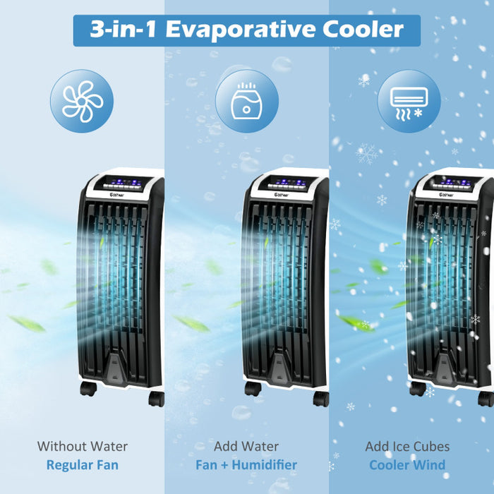 Portable Home And Office Evaporative Air Cooler With 3 Wind Modes And Timer
