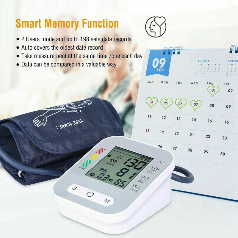 Upper Arm Blood Pressure Monitor Digital BP Cuff Machine