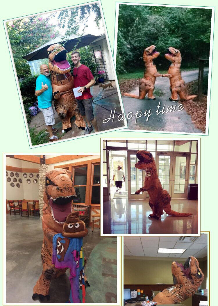 Inflatable`T-REX Dinosaur Adult Costume Halloween