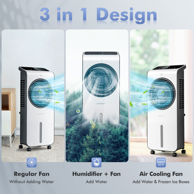 Premium Portable Air Cooler Stand Up Room Cooler Indoor AC Unit Windowless On Wheel