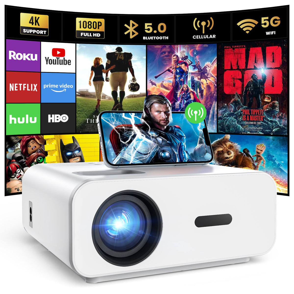 4K Portable Outdoor Projector — Tumbling Dices