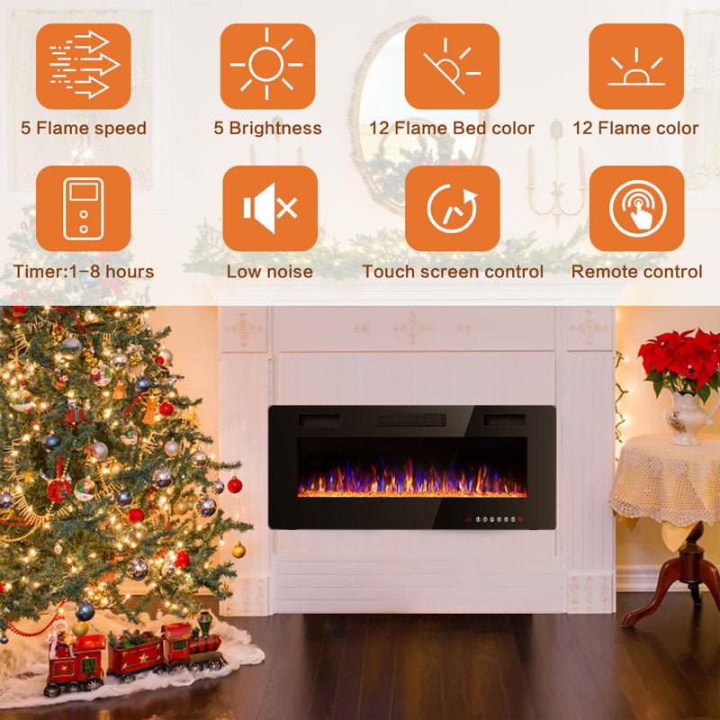 Premium 92 Inch Infrared Electric Fireplace Insert with Remote Control