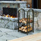 Premium Fireplace Log Rack with 4 Pieces Fireplace Tools