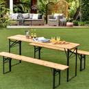 3 Pieces Folding Wooden Picnic Table Bench Set