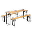 3 Pieces Folding Wooden Picnic Table Bench Set