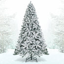 7.5 Feet Artificial Christmas Tree With Snow Flocked Hinged