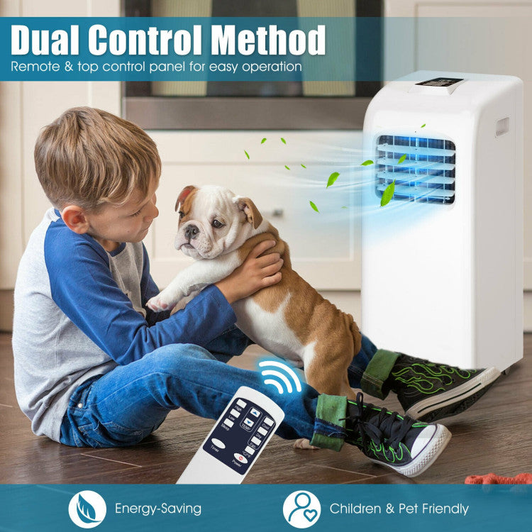 Premium 8000 BTU ASHRAE Portable Air Conditioner With Dehumidifier Function and Remote Control