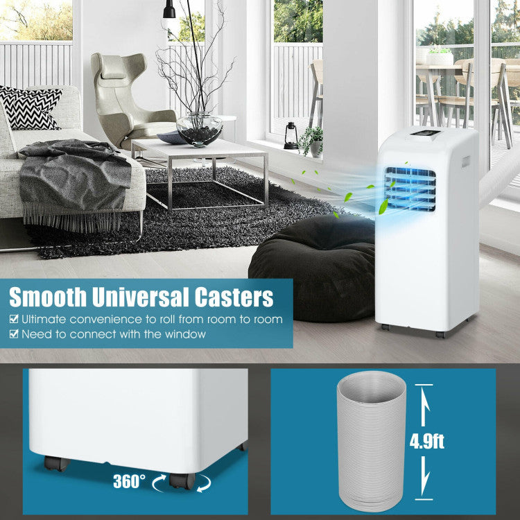 Premium 8000 BTU ASHRAE Portable Air Conditioner With Dehumidifier Function and Remote Control