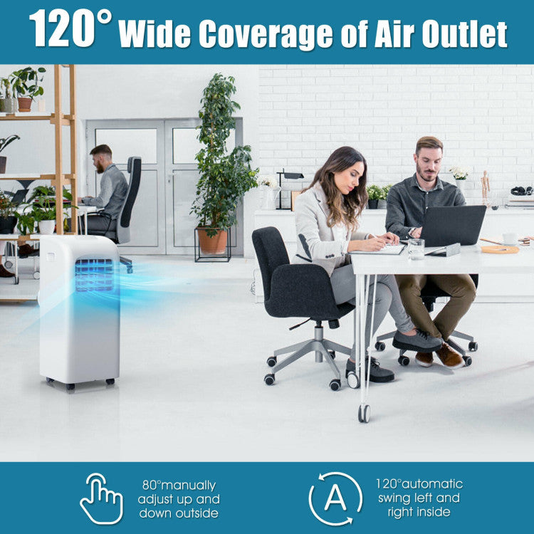 Premium 8000 BTU ASHRAE Portable Air Conditioner With Dehumidifier Function and Remote Control