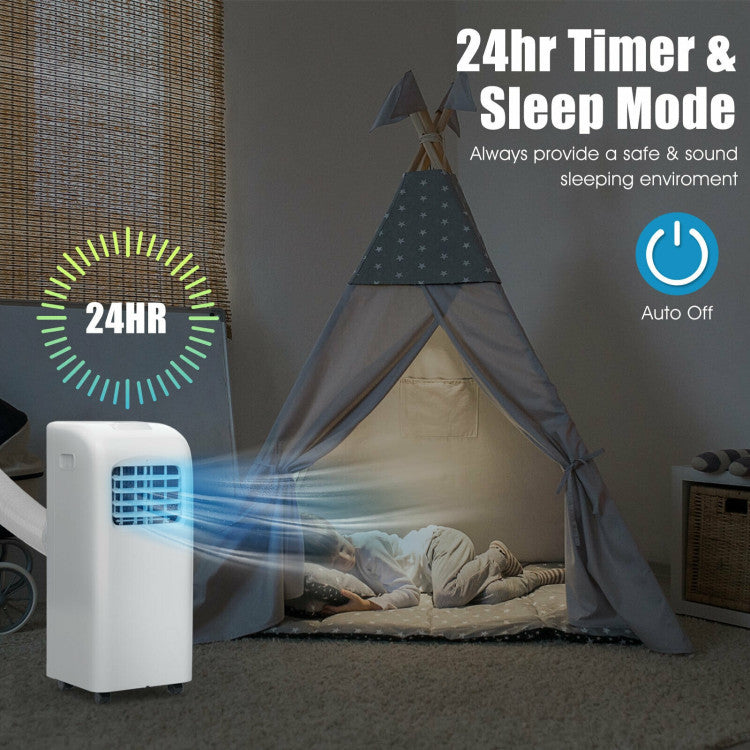 Premium 8000 BTU ASHRAE Portable Air Conditioner With Dehumidifier Function and Remote Control