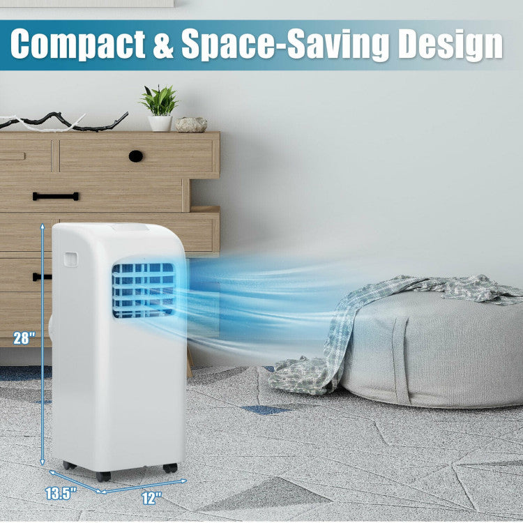 Premium 8000 BTU ASHRAE Portable Air Conditioner With Dehumidifier Function and Remote Control