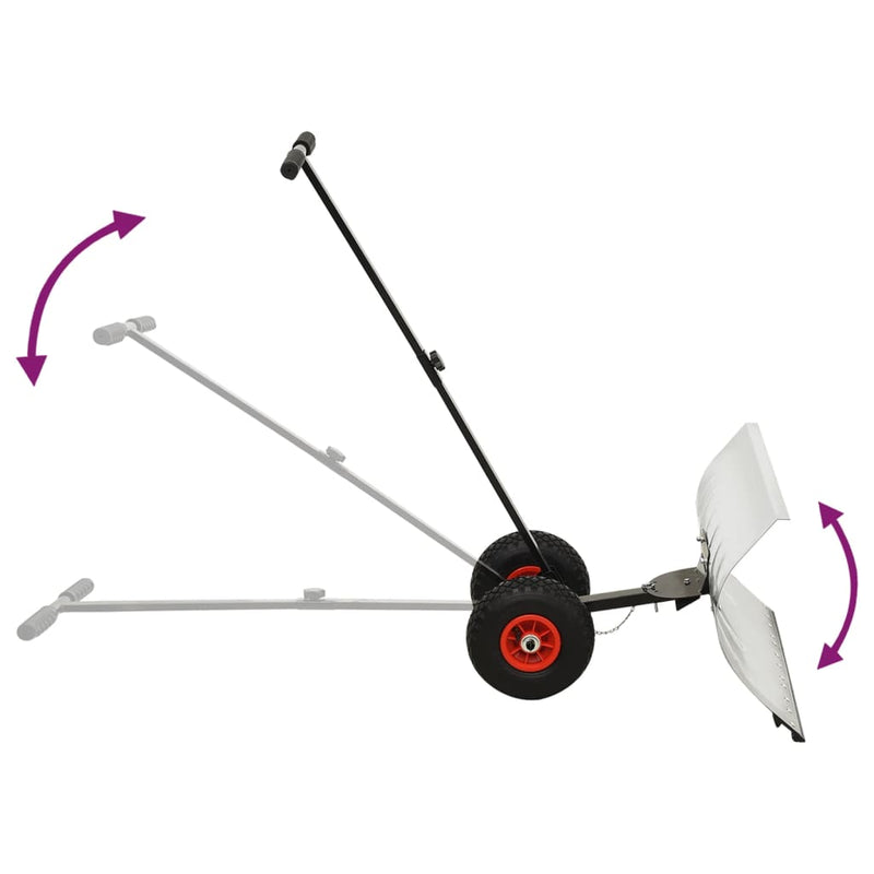 Manual Push Snow Shovel with Wheels