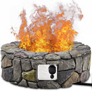 40,000 BTU Stone Gas Fire Stove Pit for Outdoor Patio Garden Backyard