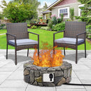 40,000 BTU Stone Gas Fire Stove Pit for Outdoor Patio Garden Backyard