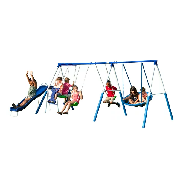 Rosemead Metal Swing and Slide Set