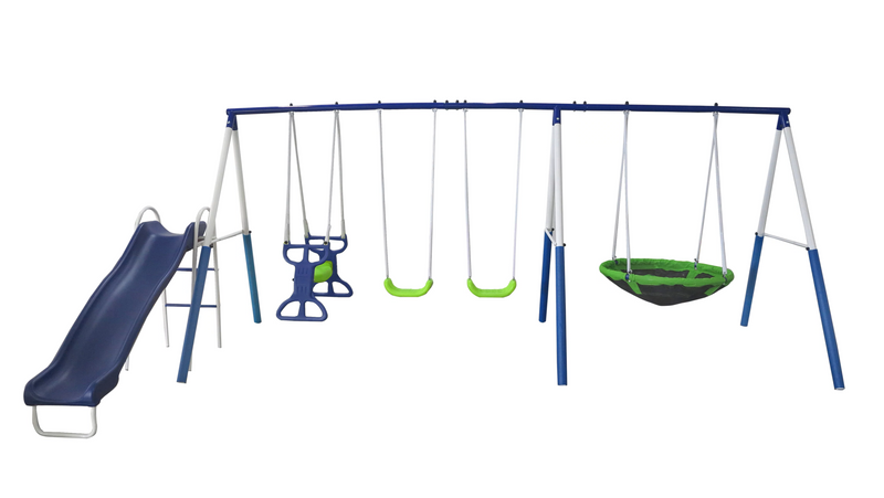 Rosemead Metal Swing and Slide Set