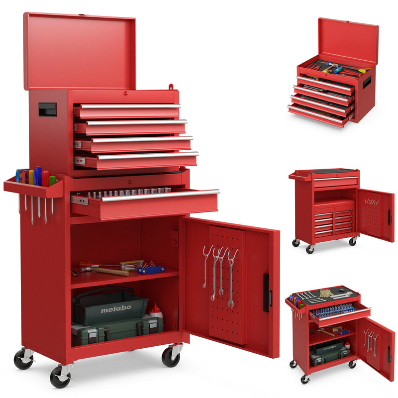 Premium 2 in 1 Tool Chest & Cabinet with 5 Sliding Drawers