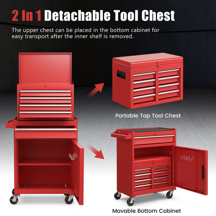 Premium 2 in 1 Tool Chest & Cabinet with 5 Sliding Drawers