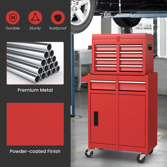 Premium 2 in 1 Tool Chest & Cabinet with 5 Sliding Drawers