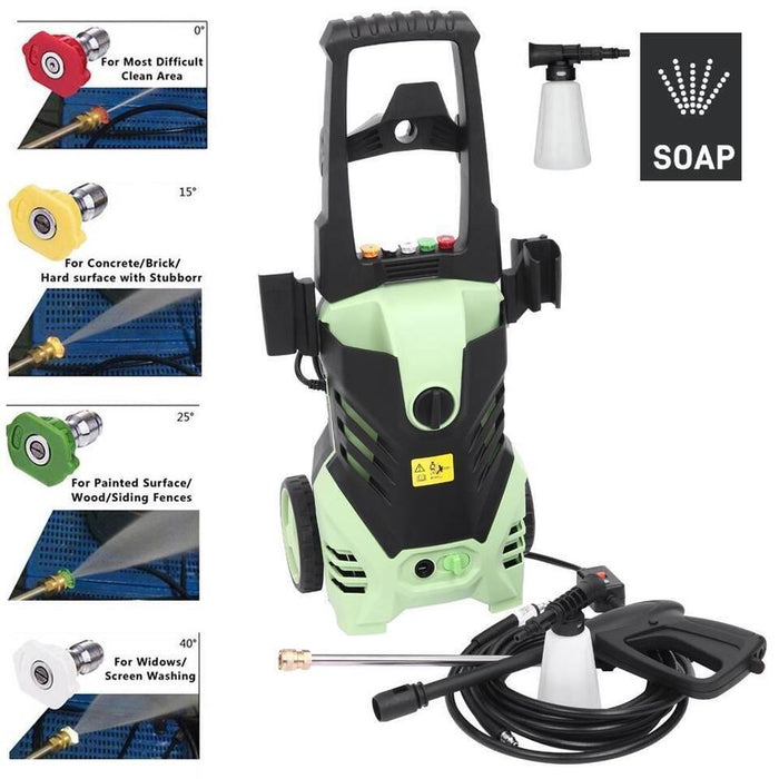 3000 PSI Max 1.7 GPM Electric Powerful Pressure Washer Power Cleaner w/4 Nozzles