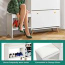 Premium Shoe Storage Cabinet with Bench & 3 Flip Drawers Shoe Rack Storage Organizer