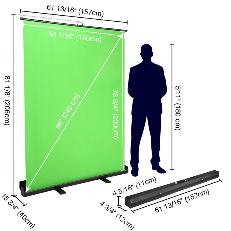 Portable Green Screen Collapsible With Floorstand