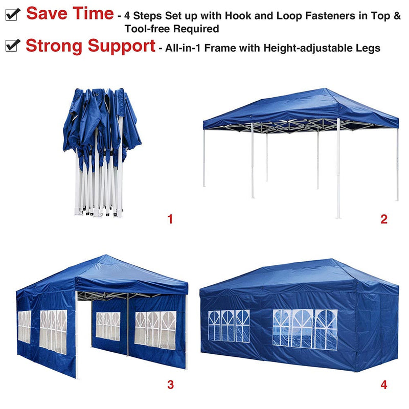 10'x20' Waterproof Ez Pop Up Canopy Tent Shelter