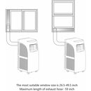 Premiun 8000 BTU Portable Air Conditioner - Features Sleep Mode and Dehumidifier Function for Ultimate Cooling.