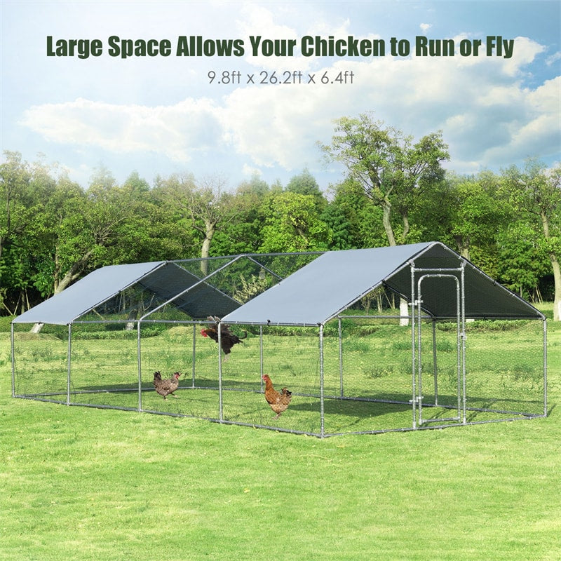 Large Metal Chicken Coop Run Walk-in Poultry Cages