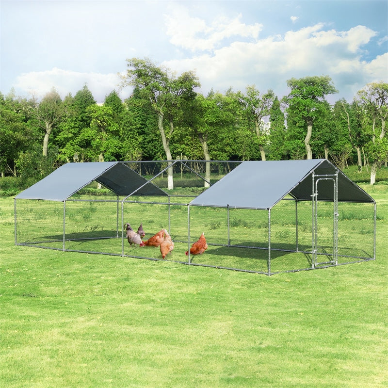 Large Metal Chicken Coop Run Walk-in Poultry Cages