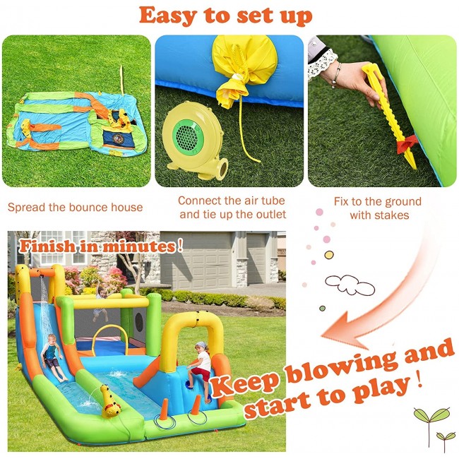 Inflatable Outdoor Water Slide Park Bounce House With Pump