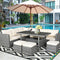 Patio Furniture Sets 7-Pieces Outdoor Sectional Sofa Rattan Wicker Sofa W/ Table