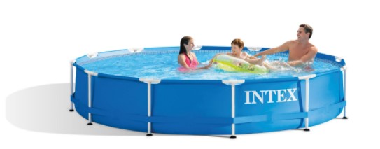 Intex 12' x 30" Metal Frame Above Ground Swimming Pool with Filter and Cover