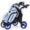 Goplus 4 Wheels Folding Golf Push Cart W/Bag Scoreboard Adjustable Handle
