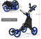 Goplus 4 Wheels Folding Golf Push Cart W/Bag Scoreboard Adjustable Handle