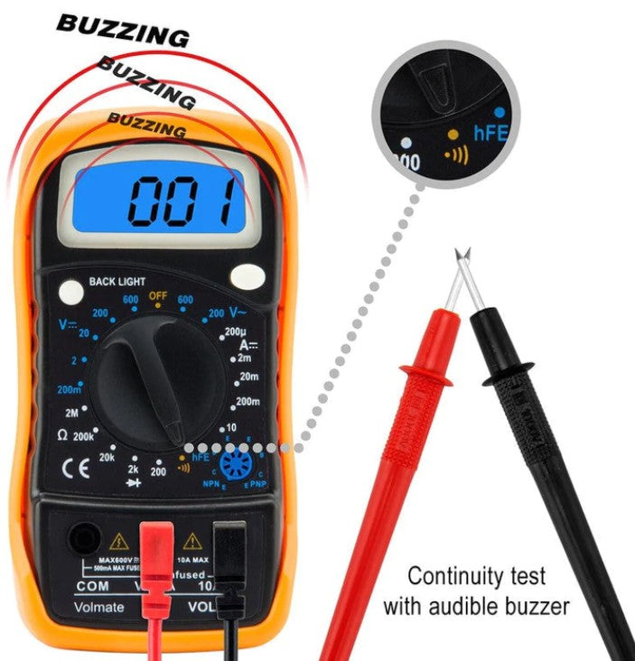 Digital Voltmeter Ammeter Ohmmeter Multimeter Volt AC DC Tester Meter
