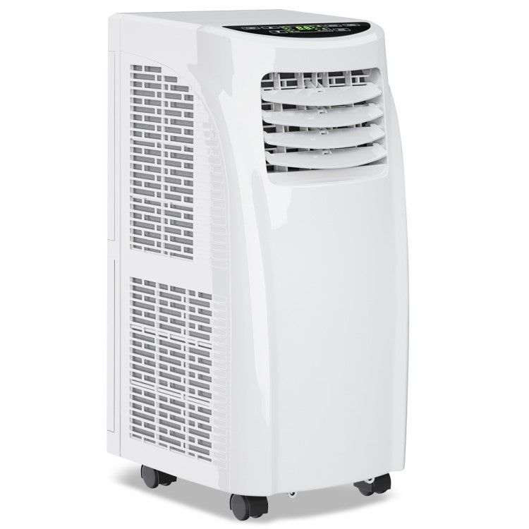 Premiun 8000 BTU Portable Air Conditioner - Features Sleep Mode and Dehumidifier Function for Ultimate Cooling.