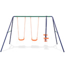 Metal Swing Set for Kids 2 Seats & 1 Swing Glider Hold up to 440lbs for Backyard