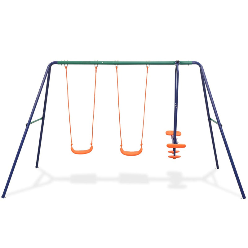 Metal Swing Set for Kids 2 Seats & 1 Swing Glider Hold up to 440lbs for Backyard