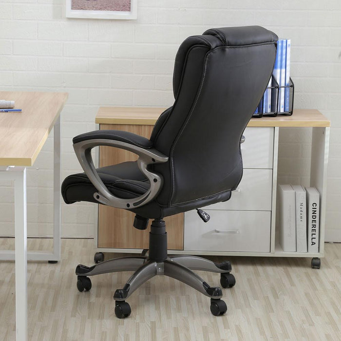 Premium Black Leather Executive Office Chair