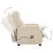 Electric Massage Reclining Chair Cream White Faux Leather - 25.6" x 38.2" x 39.4"